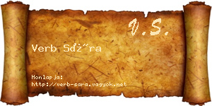 Verb Sára névjegykártya