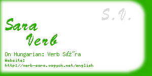 sara verb business card
